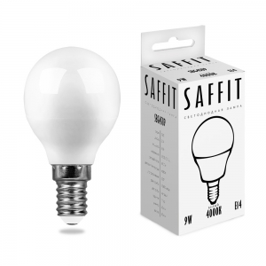 ЛАМПА FERON SAFFIT LED 9W 230V E14 2700K SBC4509 шарик (55080) 810Лм