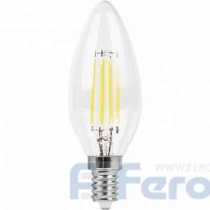 ЛАМПА FERON LED 9W 230V E14 2700K, LB-73 филамент свечка 25956